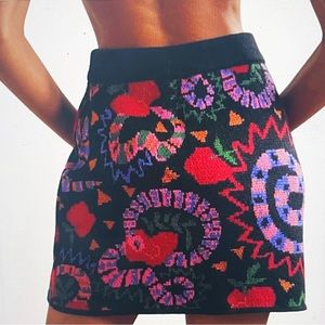 ♥️ Farm Rio Jacquard Mini Skirt in Snake Fruit 🐍